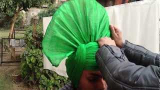 HOW TO TIE BHANGRA TURBAN RIFAC INDIA Rhythms International Folk Art Club [upl. by Llenoil]