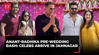 Anant AmbaniRadhika prewedding bash From MS Dhoni to Akshay Kumar celebs arrive in Jamnagar [upl. by Nolyad399]