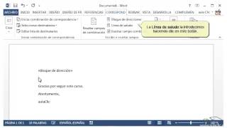 Curso de Word 2013 141 Combinar correspondencia [upl. by Yennep]