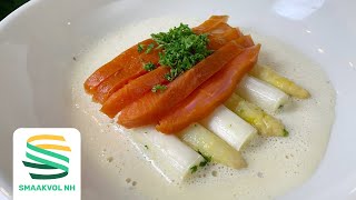 Recept witte asperges met gerookte vis Michelin waardig recept [upl. by Brunhilde905]