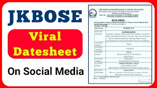 JKBOSE Class 10th amp 12th Viral Datesheet 2024 [upl. by Thom]