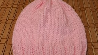 How to Knit a newborn babys hat for beginners [upl. by Barret]