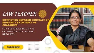 DISTINCTION BETWEEN CONTRACT OF INDEMNITY ADVVIJAYA LAKSHMI  MALAYALAM  CA FOUNDATION [upl. by Evaleen]