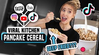 TESTING VIRAL TIK TOK PANCAKE CEREAL can I make it BETTER [upl. by Latvina]