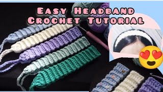 Easy Headband Crochet Tutorial  Eighteen Crafts crochet forbeginners [upl. by Wittenburg]