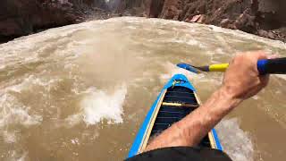 Canoeing Sockdolager Rapid mile 791 Grand Canyon June 2023 [upl. by Ciapas]