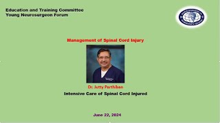 Management of Spinal Cord Injury Intensive Care of Spinal Cord Injured [upl. by Retluoc946]