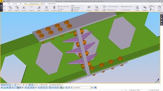 Large Span Portal Frame with Castellated Rafters  Tekla Structures [upl. by Afnin]