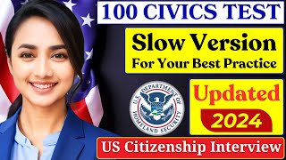 2024  New USCIS Official 100 Civics Questions and Answers for US Citizenship Interview and Test [upl. by Osyth]