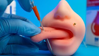 Asmr PONIENDO UN PIERCING en la lengua y boca  ASMR Español  Asmr with Sasha [upl. by Inglis]