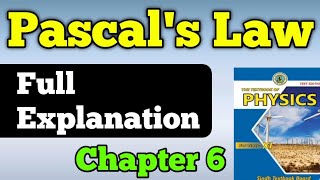 pascals law chapter 6 fluid statics class 11 New physics book  pascals law explanation unit 6 [upl. by Colson]