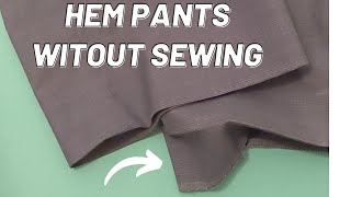 How to Hem pants No sew Method [upl. by Lardner794]