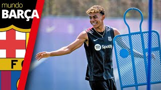 BARÇA Ferran Torres y Lamine Yamal continúan su entrenamiento en la Ciutat Esportiva  FC Barcelona [upl. by Aihsenad]