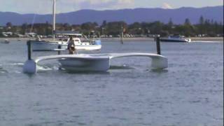 Hydrofoil Trimaran Sailboat one of a kind HD 2012 [upl. by Devonna674]