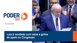 Lula é recebido com vaias e gritos de apoio no Congresso [upl. by Onitrof]