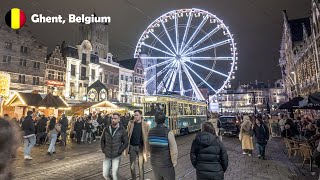 Ghent Belgium 🎄 Christmas Market 2023  Evening Walk in 4K  DJI Osmo Pocket 3 🇧🇪 [upl. by Bullion]