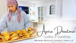 Apéro Dinatoire  1 pâte 3 Apéritifs  Burgers Navette  Bagels  Meilleure ReCette Bûche Chocolat [upl. by Eniamrehs]