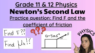 Newtons Laws Practice Question Gr 11 and 12 Physics Finding the coefficient of friction [upl. by Westleigh]