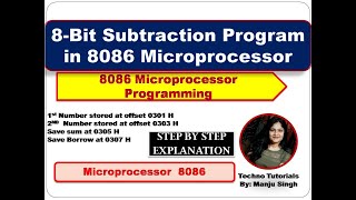 Unit 4 L6  8 bit subtraction Program in 8086 Microprocessor  8086 Microprocessor Programming [upl. by Lutero]