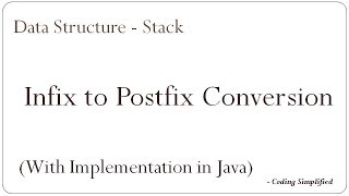 Stack Infix to postfix conversion using Stack  Implementation in Java [upl. by Cal625]