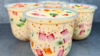 Homemade Dessert for SummerSimple and Easy to make  Fruity Tapioca Jelly Drink [upl. by Aleuname786]