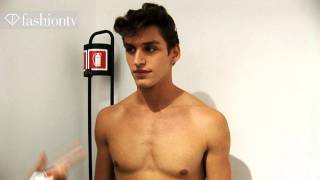 Versace Backstage ft Sebastian Sauve  Milan Mens Fashion Week Spring 2012  FashionTV  FTVcom [upl. by Sup942]