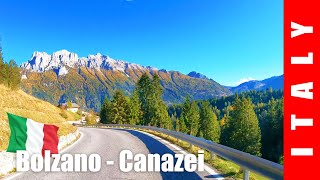 Driving in Italy  Dolomites 4K  From Bolzano to Canazei  Lago di Carezza [upl. by Eira]