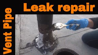 Flat Roof Repairs Vent Pipe flashing fixed with Turbo Poly Seal [upl. by Jemie]