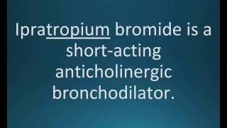 How to pronounce ipratropium bromide Atrovent Memorizing Pharmacology Flashcard [upl. by Ahsatin]