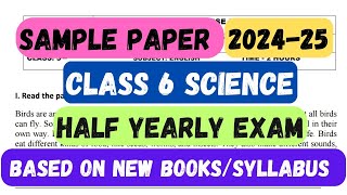 CLASS 6 SCIENCE HALF YEARLY EXAM QUESTION PAPER 202425  curiousity halfyearlyquestionpaper [upl. by Diella]