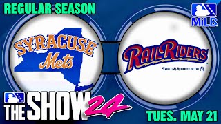 🔴 MiLB  Regular Season  Syracuse Mets  Scranton Railriders  MLB The Show 24  Simulation [upl. by Anegal]