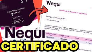 CERTIFICADO BANCARIO NEQUI ¿Cómo sacar ¿Cómo descargar [upl. by Zsa]