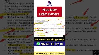 Nios Exam Pattern of Class 12  Nios New Syllabus  Nios Exam Marking Scheme [upl. by Erinn867]