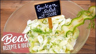 Gurkensalat mit Joghurt Dressing und Dill Rezept [upl. by Llezniuq]