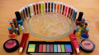 Mixing Makeup and Glitter Into Clear Slime  SLIME SMOOTHIE  SATISFYING SLIME VIDEO  Part 4 [upl. by Tavis852]