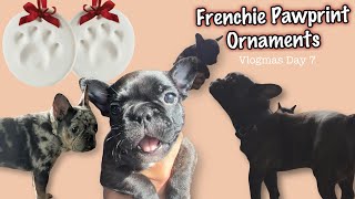 French Bulldogs make Pawprint Ornaments  Vlogmas Day 7 🐾 [upl. by Trilbi526]