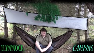 Solo Overnight Hammock Camp In The Rain Pinegrove Campsite [upl. by Aihtak]