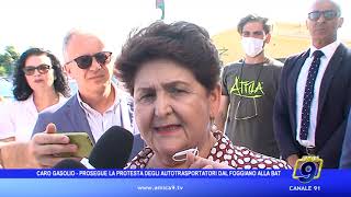 Caro gasolio  Prosegue la protesta degli autotrasportatori dal foggiano alla Bat [upl. by Ytteb]