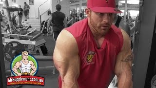 Flex Lewis Demonstrates The Smith Machine Tricep Extension  Exercise 3 [upl. by Rayburn]