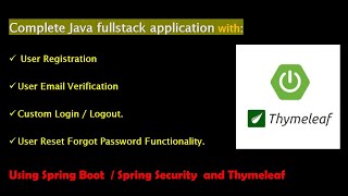 Java FullStack Development with Spring Boot Spring Security and Thymeleaf  Email Verification [upl. by Bobbie]