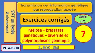 Exercices QCM corrigés sur la méiose brassages génétiques et polymorphisme génétique [upl. by Neona]