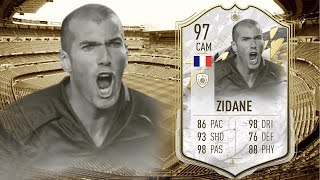 FIFA 22 ZINEDINE ZIDANE 97 PRIME ICON MOMENT PLAYER REVIEW I FIFA 22 ULTIMATE TEAM [upl. by Aitas]