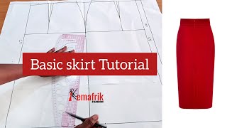 How to draft a Basic Skirt Pattern  Tutorial [upl. by Alios]