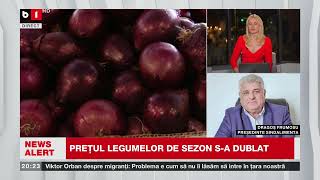 DRAGOȘ FRUMOSU PREȘEDINTE SINDALIMENTA DESPRE SCUMPIREA PREȚURILOR LEGUMELOR Știri B1TV 7 sept [upl. by Rosemaria]