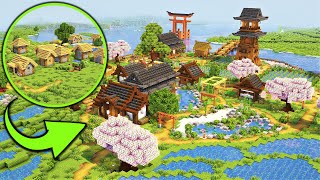 Cherry Blossom Village Transformation  Minecraft Timelapse [upl. by Anoit216]