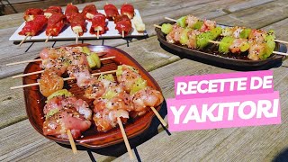 Recette de yakitori brochettes japonaises à la plancha ☀️ [upl. by Arraic]