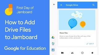 How to Add Drive Files to Jamboard First Day of Jamboard [upl. by Juli265]