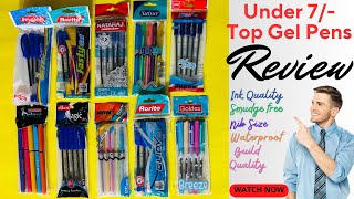 Top Gel Pens Under 7 Rs  Detailed Review  Stationery world [upl. by Iatnwahs]