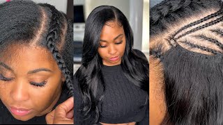 Save your short thin hair DIY Sew in weave Pixie Cut Salon Quality weave [upl. by Aynwad]