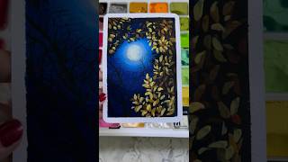 Easy Gouache Painting for Beginners moonart gouacheyoutubeshorts shorts viral trendingeasy [upl. by Ashby]